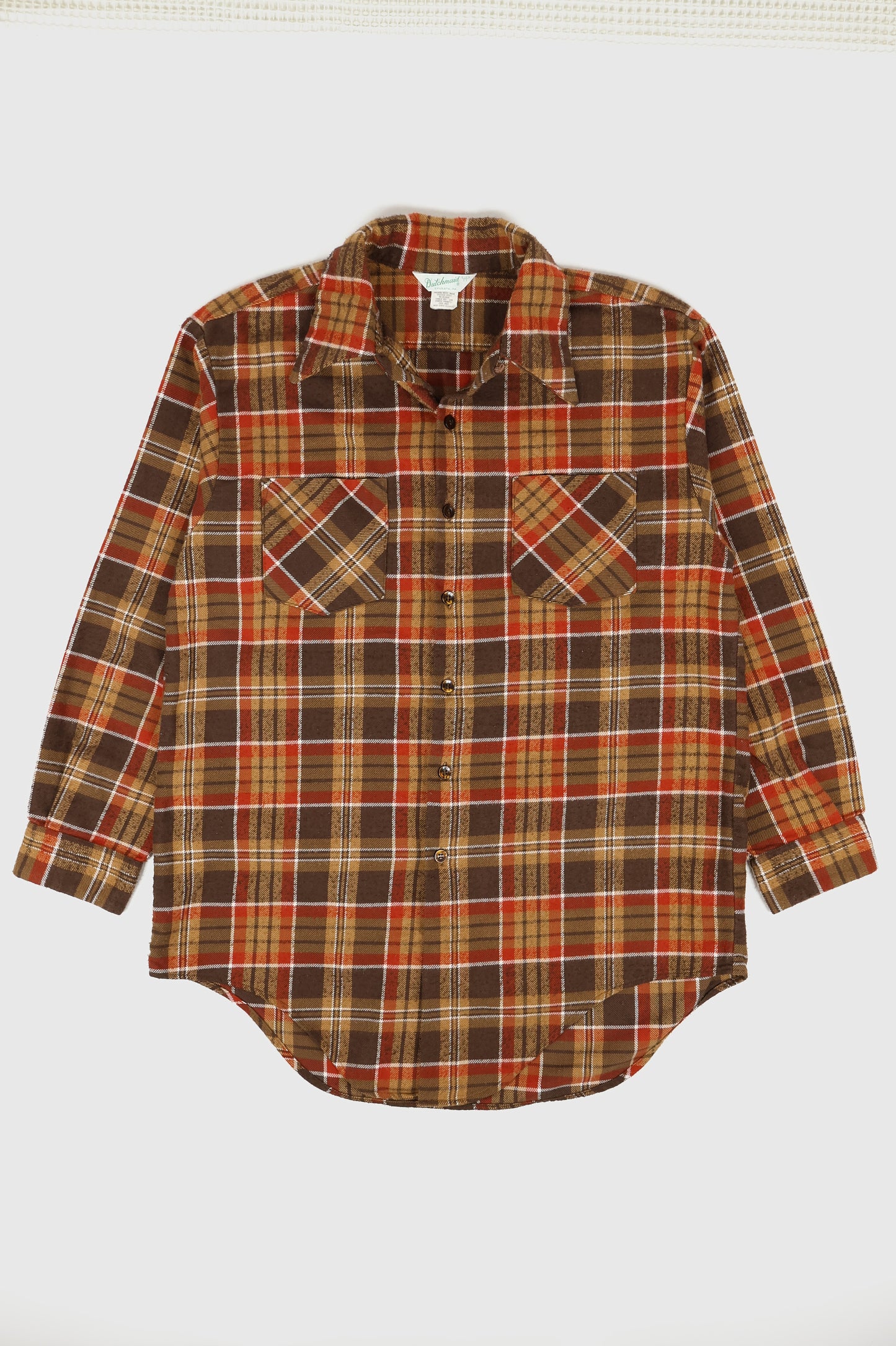 Vintage Plaid Flannel Button-Down Shirt