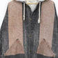 Vintage Brown Striped Snap-Button Jacket