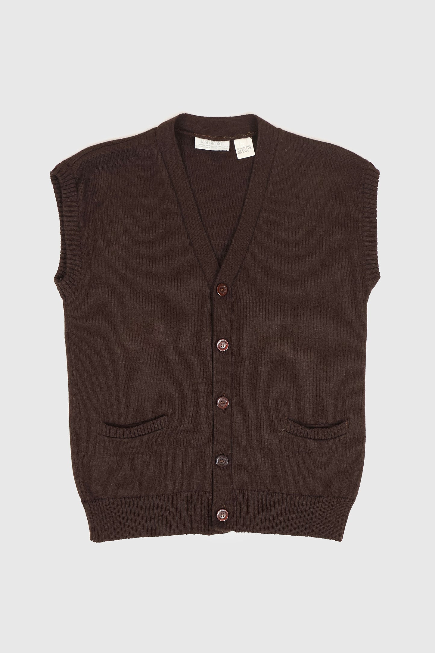 Vintage Brown Cardigan Sweater Vest Image 0
