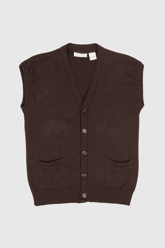 Vintage Brown Cardigan Sweater Vest Image 0