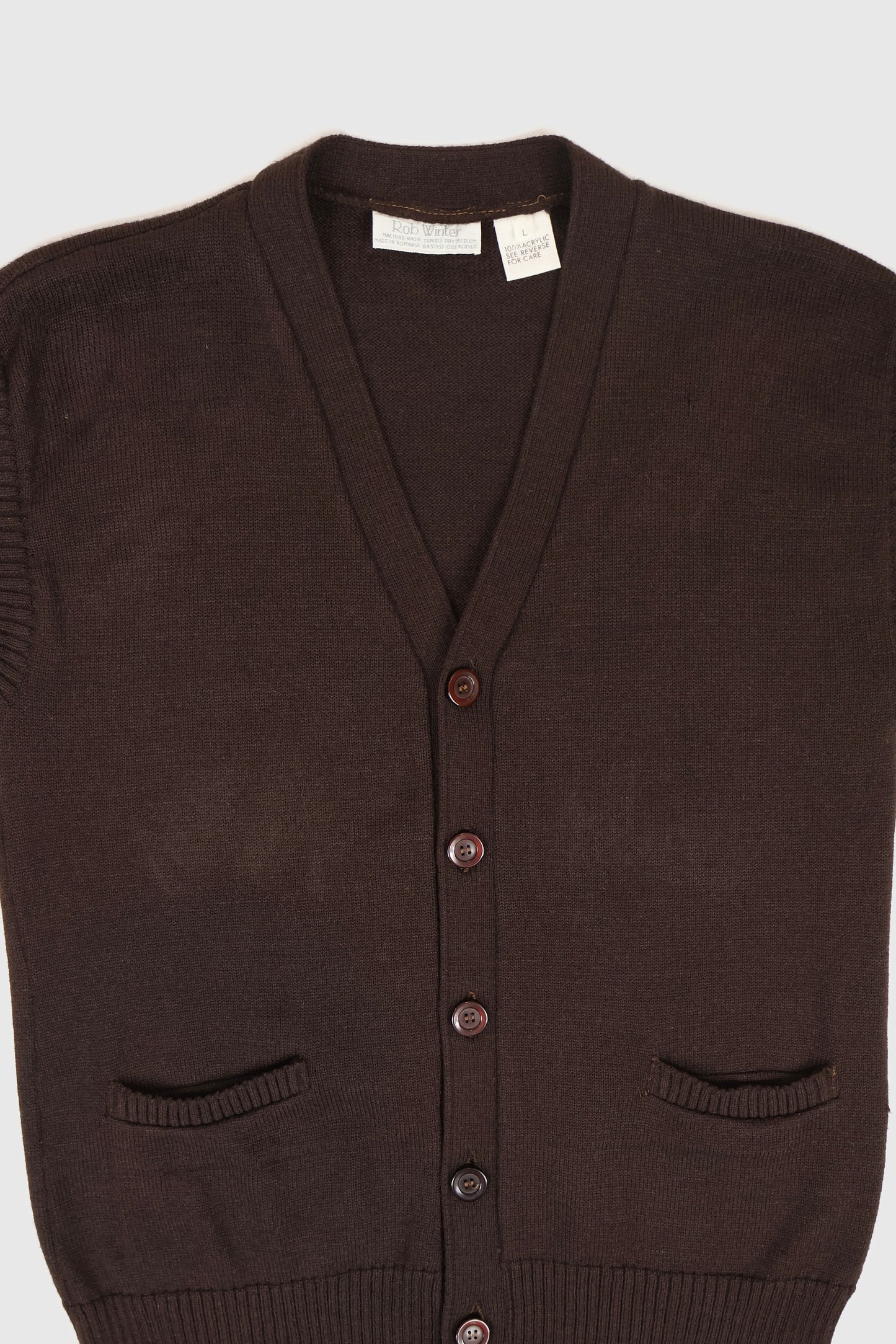 Vintage Brown Cardigan Sweater Vest Image 1