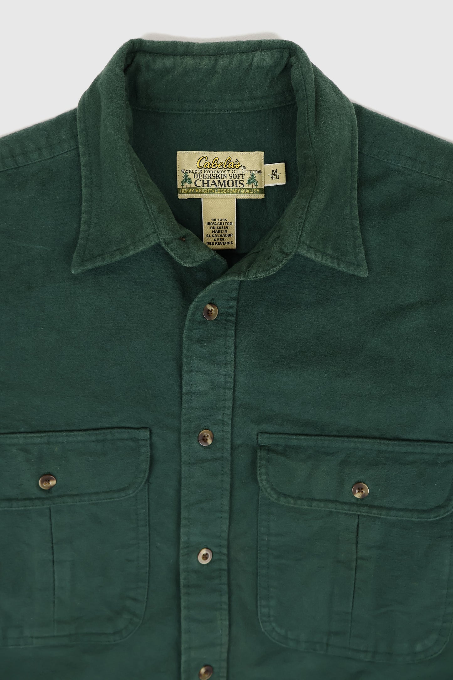 Vintage Heavyweight Green Flannel Button-Down Shirt