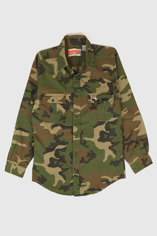 Vintage Embroidered Duck Camo Button-Down Shirt Image 0