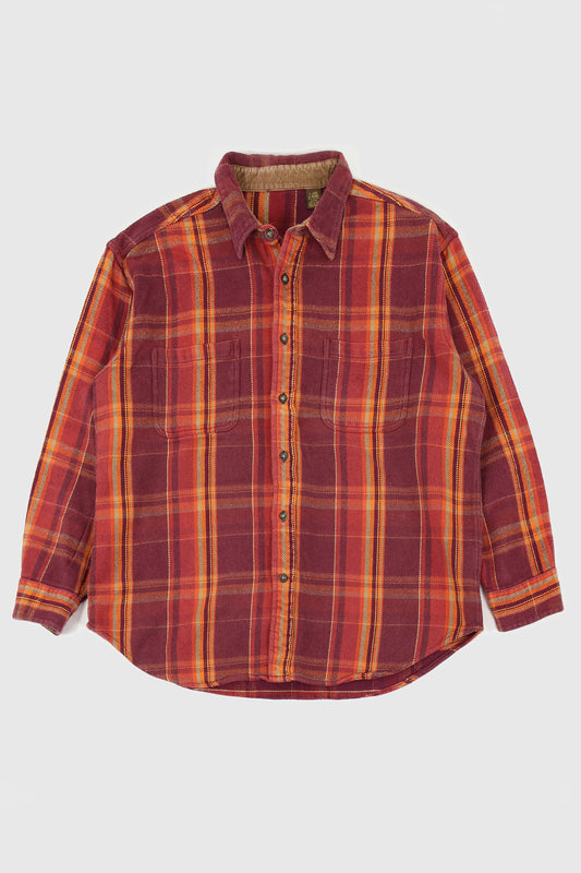 Vintage Heavyweight Red Plaid Button-Down Shirt