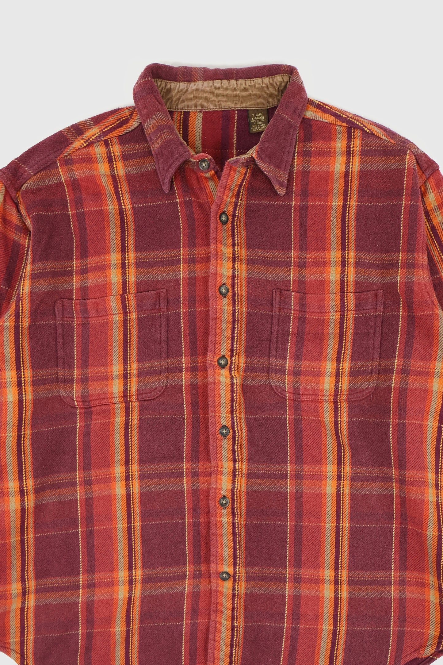 Vintage Heavyweight Red Plaid Button-Down Shirt