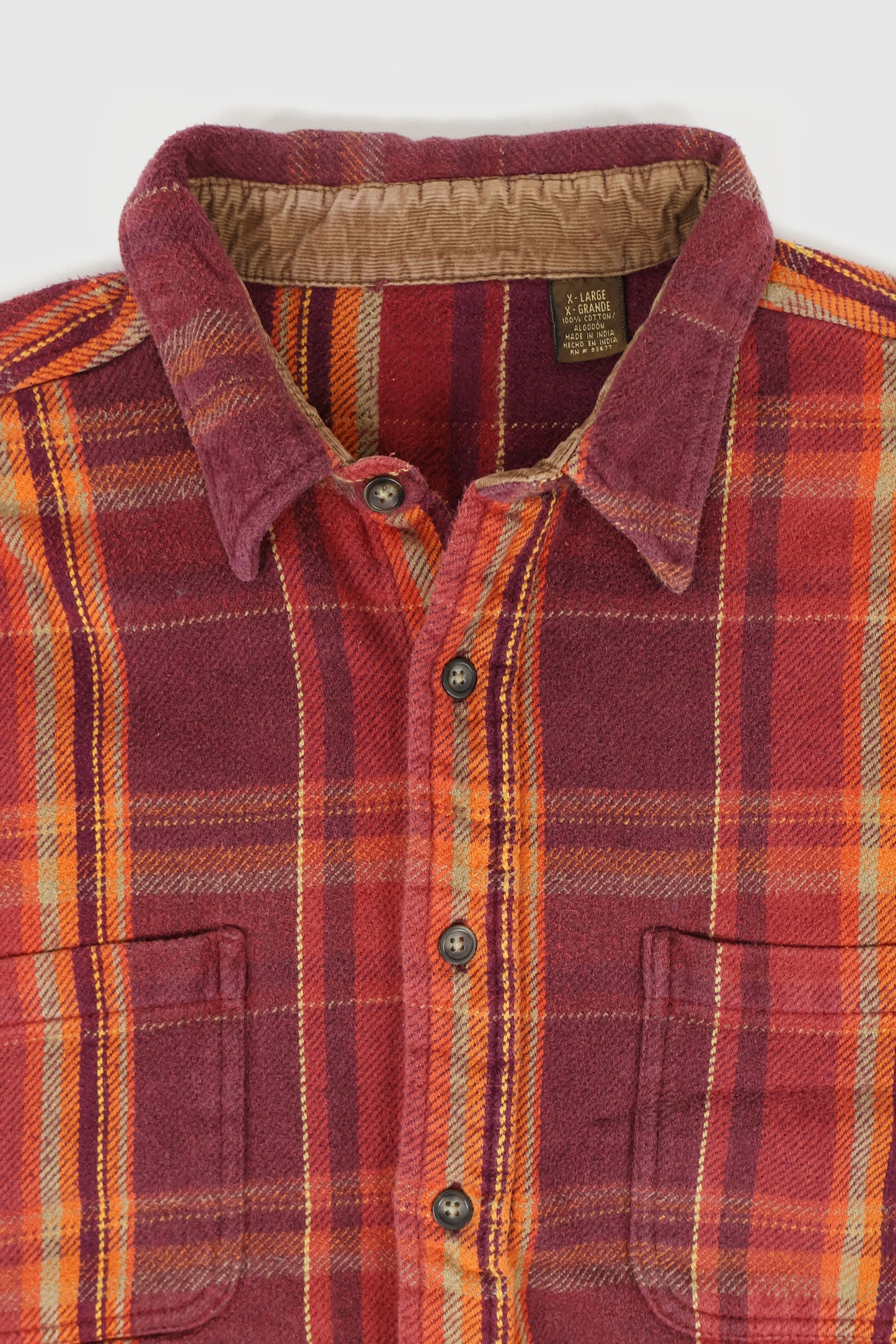 Vintage Heavyweight Red Plaid Button-Down Shirt