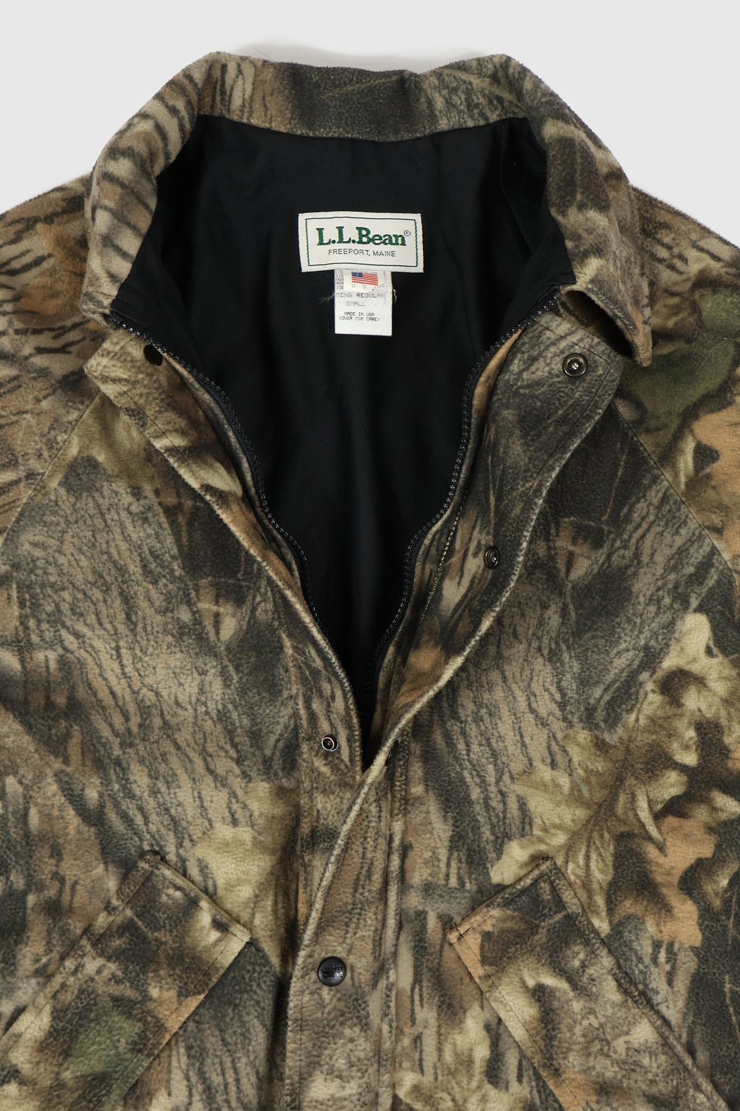 Vintage L.L. Bean Real Tree Camo Full Zip Fleece Jacket