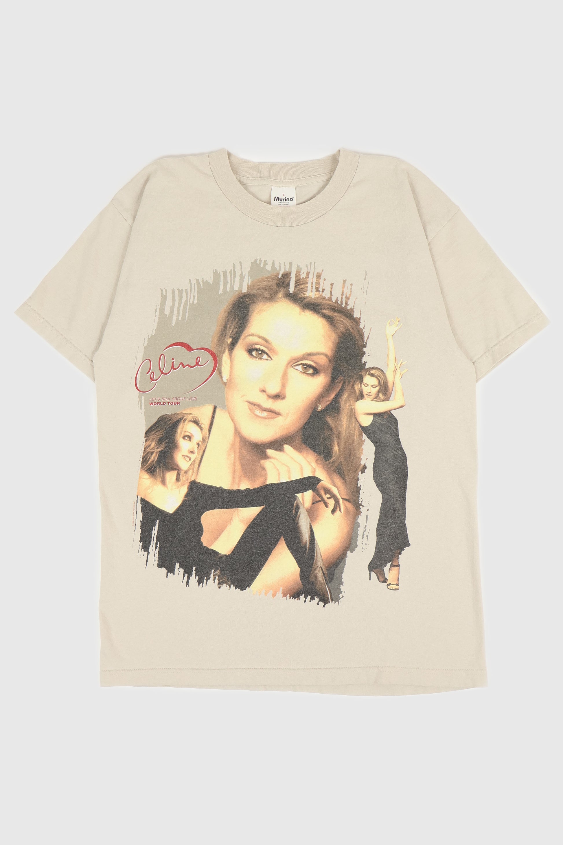 Vintage Celine Dion Lets Talk About Love Tour Tee Image 0