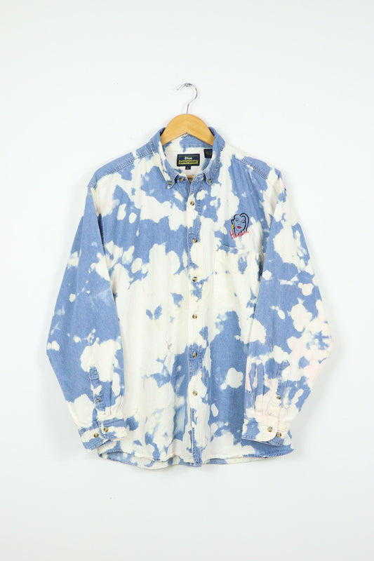 Vintage Bleached Denim Havana Cappuccino Button-Down