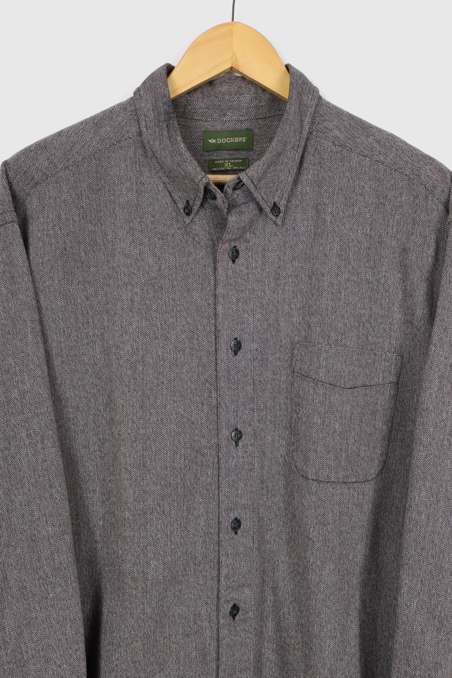 Vintage Dockers Herringbone Button-Down Shirt