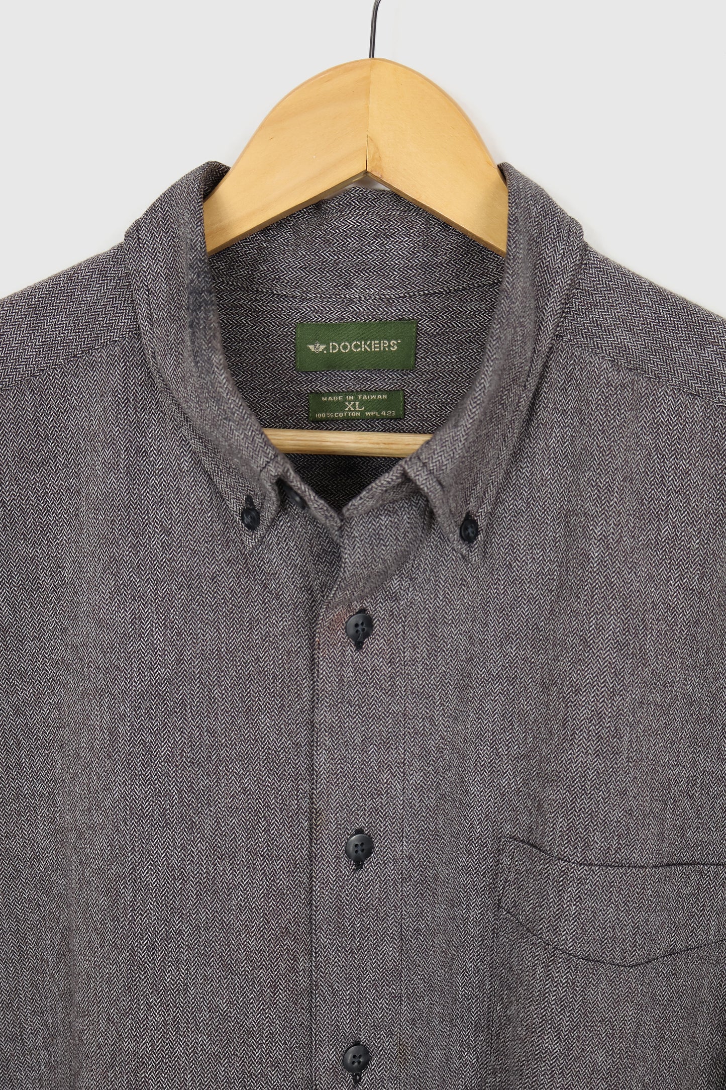 Vintage Dockers Herringbone Button-Down Shirt