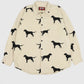Vintage Dog Pattern Flannel Button-Down Shirt