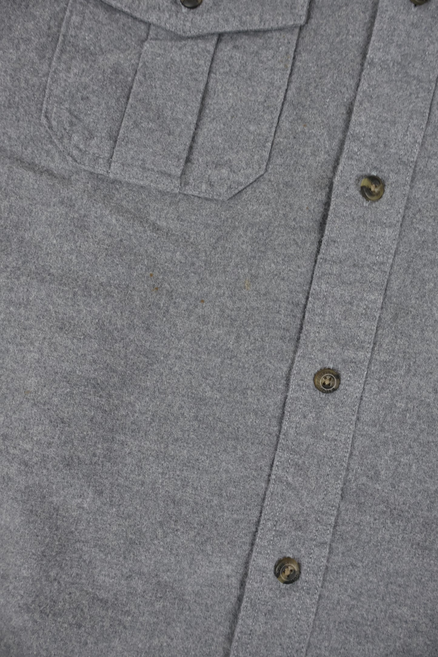 Vintage Eddie Bauer Grey Flannel Button-Down Shirt 01 Image 3