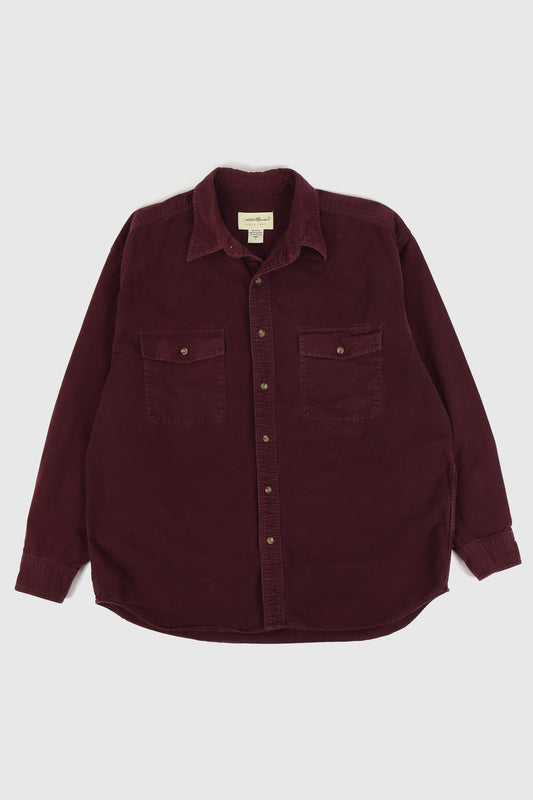 Vintage Eddie Bauer Dark Red Flannel Button-Down Shirt Image 0