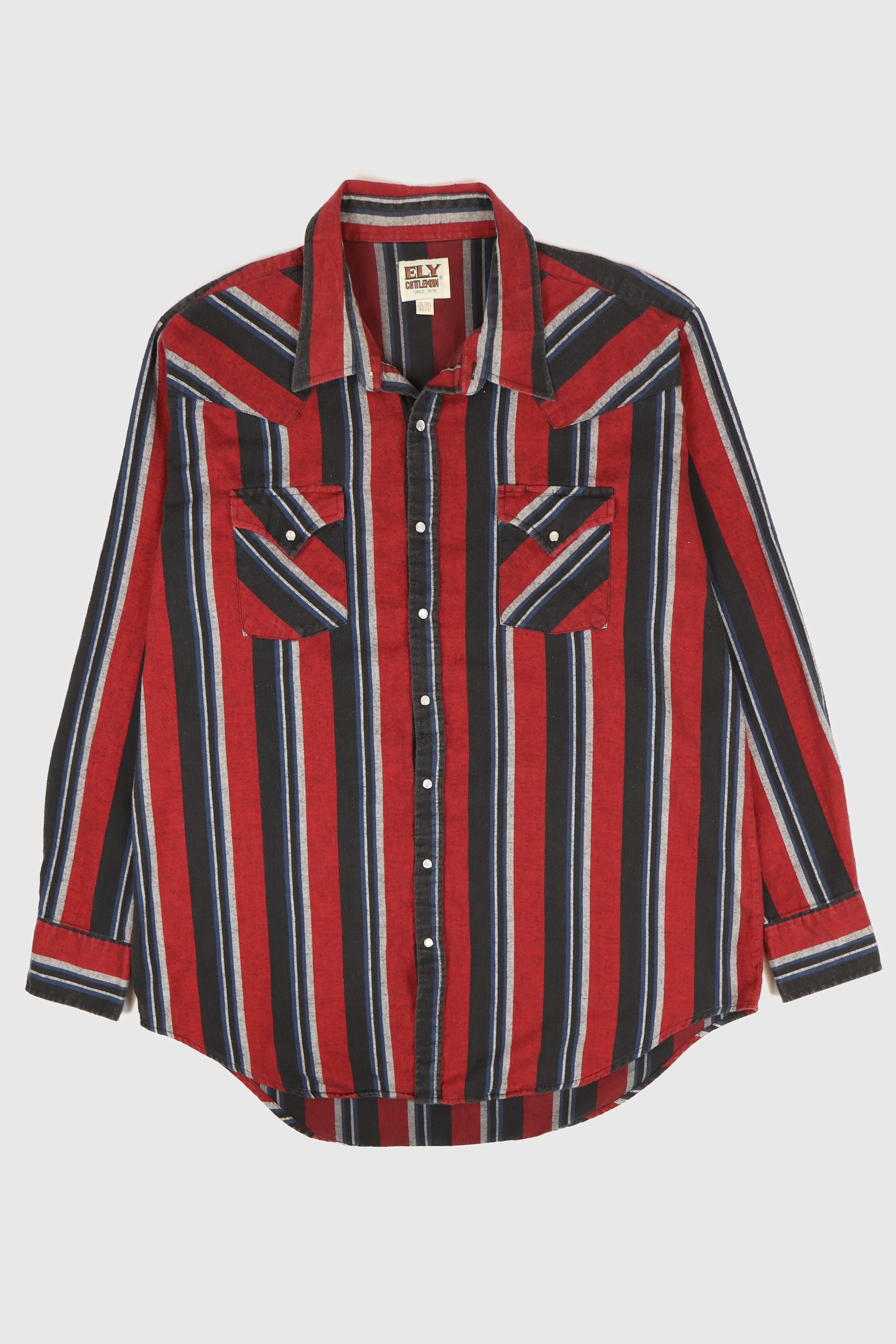 Vintage Striped Snap Button Shirt Image 0
