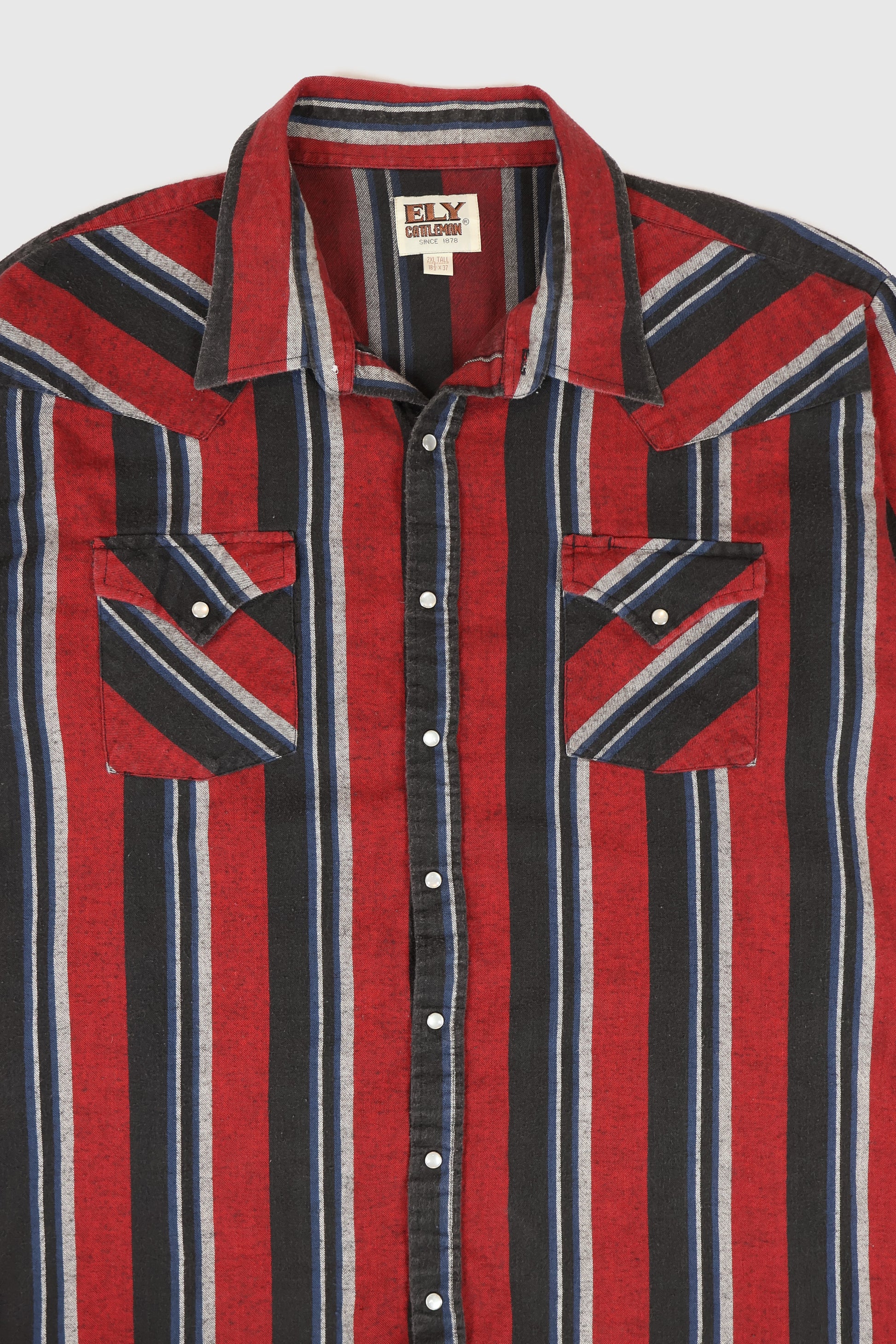 Vintage Striped Snap Button Shirt Image 1