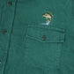 Vintage Embroidered Fish Flannel Button-Down