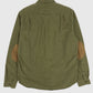 Vintage Green Elbow Patch Flannel Button-Down Shirt Image 3