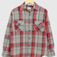 Vintage Grey Plaid Button-Down Shirt