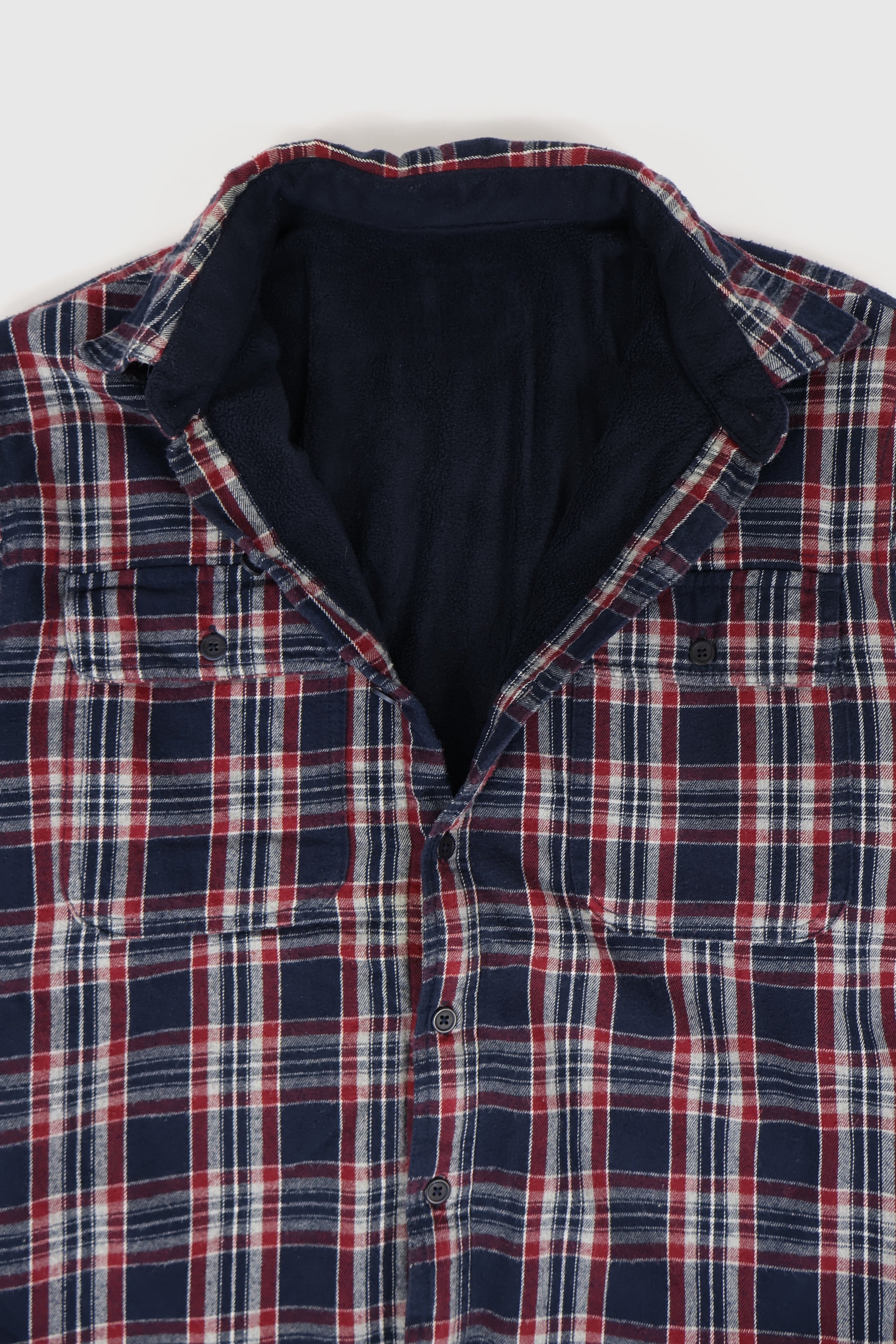 Vintage Fleece Lined Flannel Button-Down Shirt Image 2