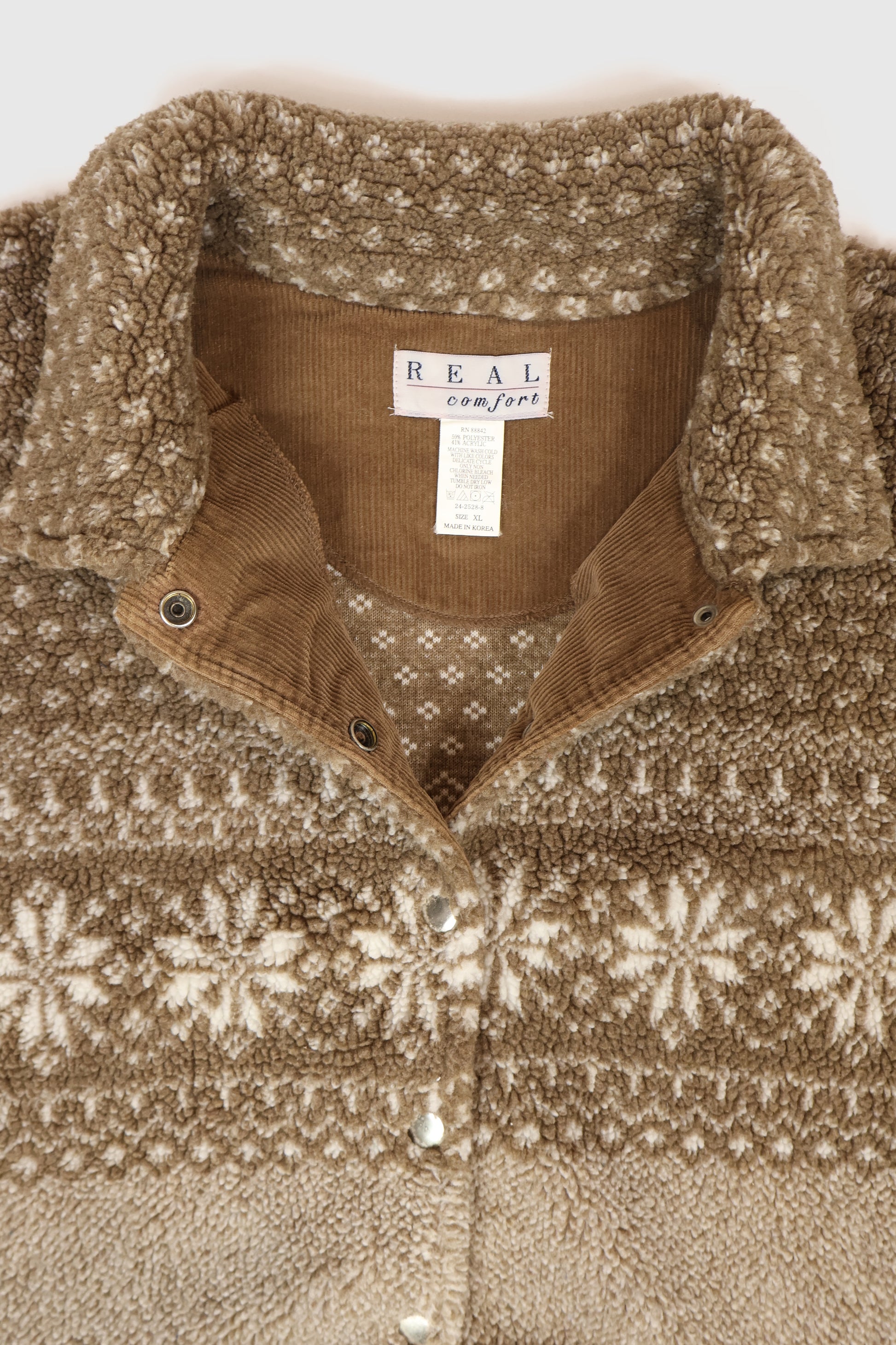 Vintage Snap Button Fleece Jacket Image 3