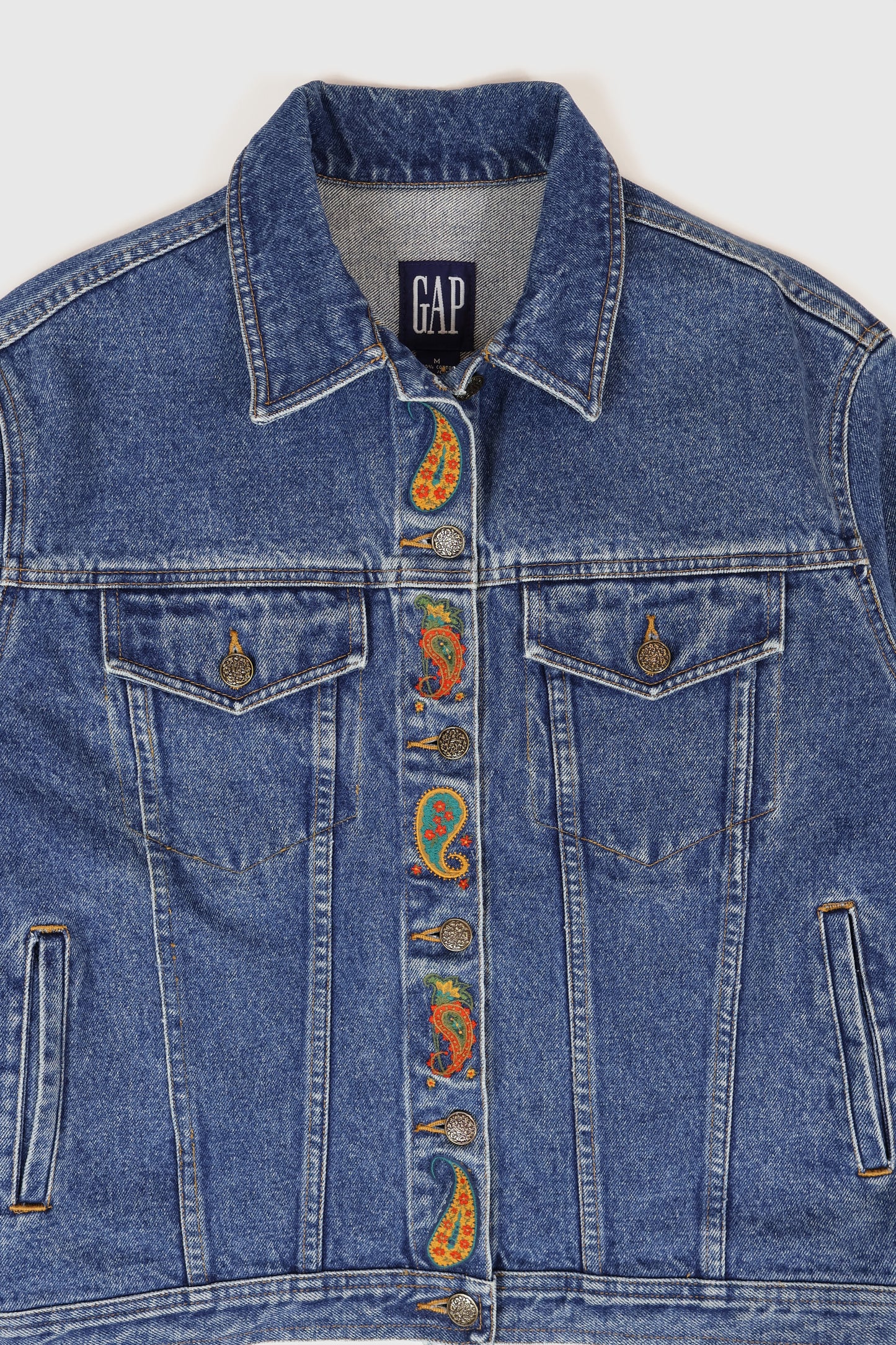 Vintage The Gap Embroidered Denim Jacket Image 1