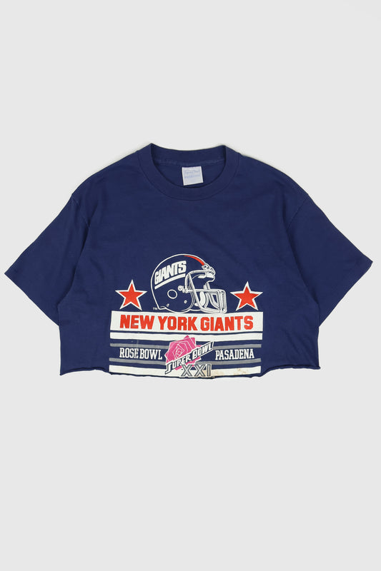 Vintage Cropped New York Giants Super Bowl XXI Tee