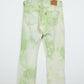 Reworked Green Dyed Levi's 501 Straight Fit Jeans