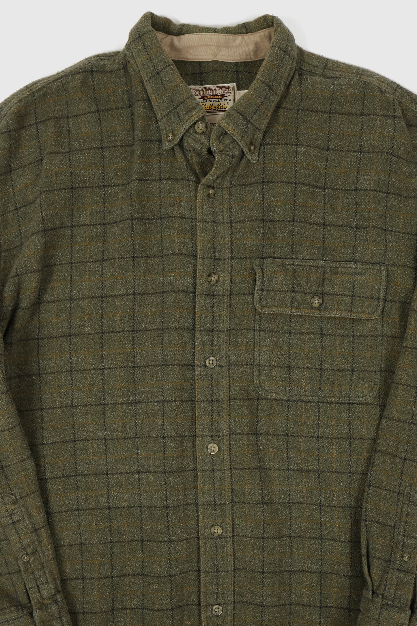 Vintage Green Plaid Heavyweight Button-Down Shirt