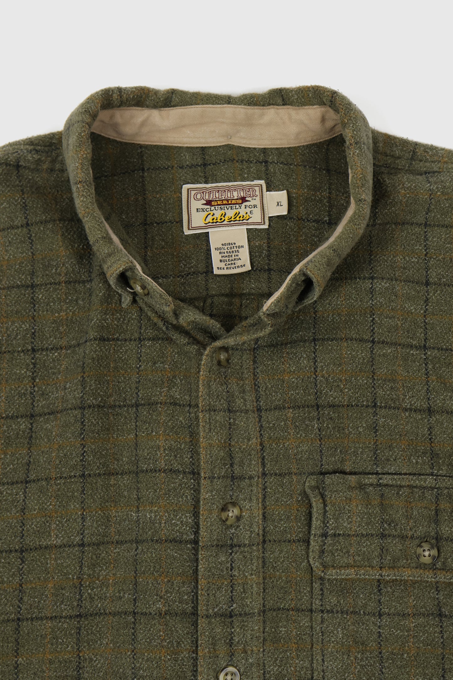 Vintage Green Plaid Heavyweight Button-Down Shirt