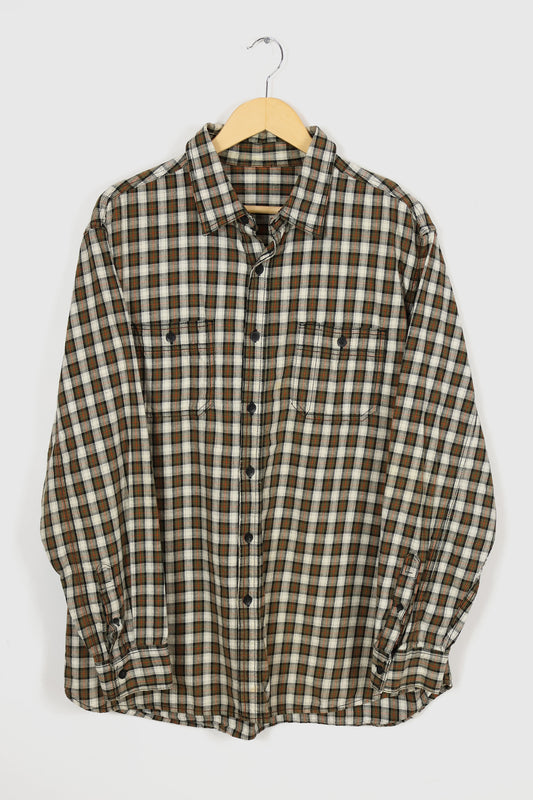 Vintage Green Plaid Button-Down Shirt