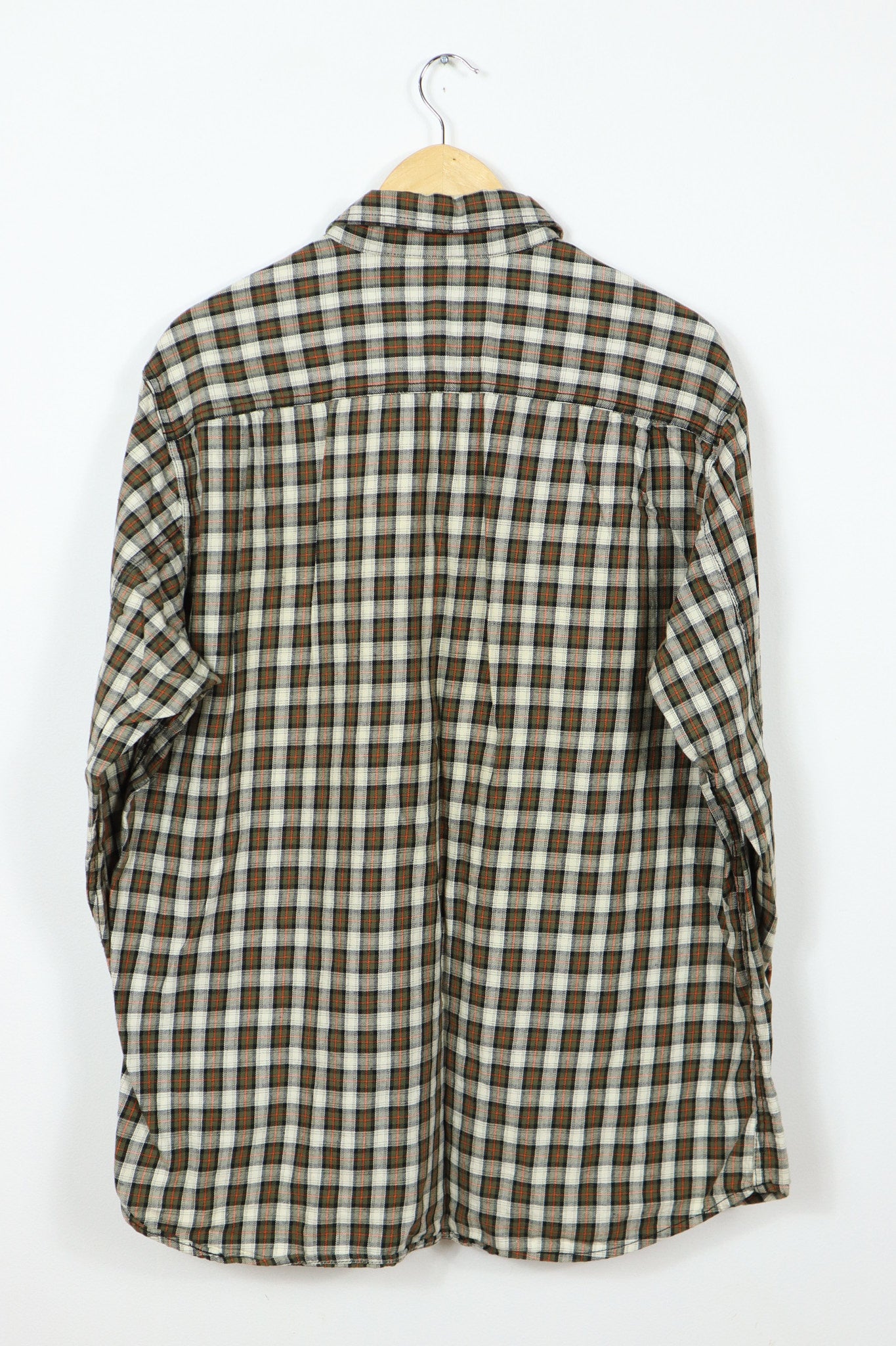 Vintage Green Plaid Button-Down Shirt