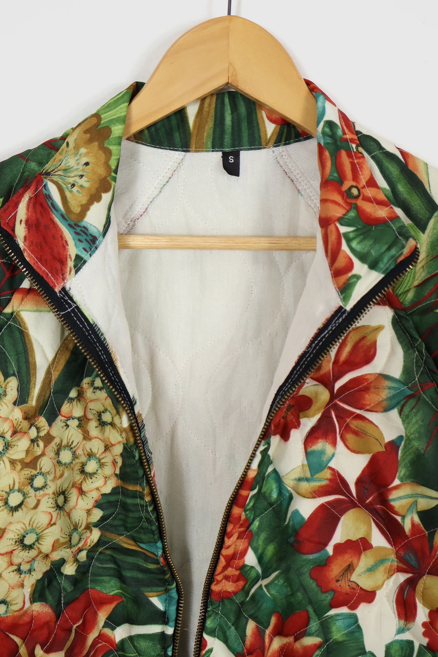 Reworked Floral Pattern Quilt Jacket