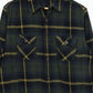 Green Plaid Flannel Button-Down Shirt
