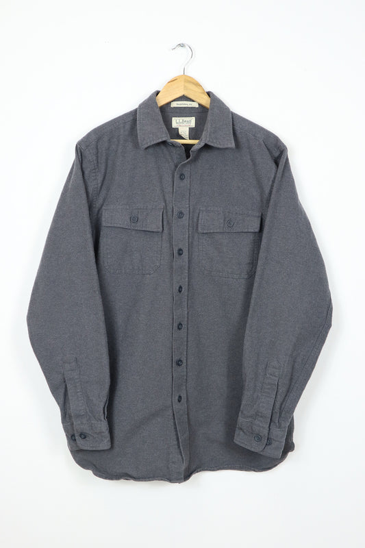 L.L. Bean Grey Flannel Button-Down