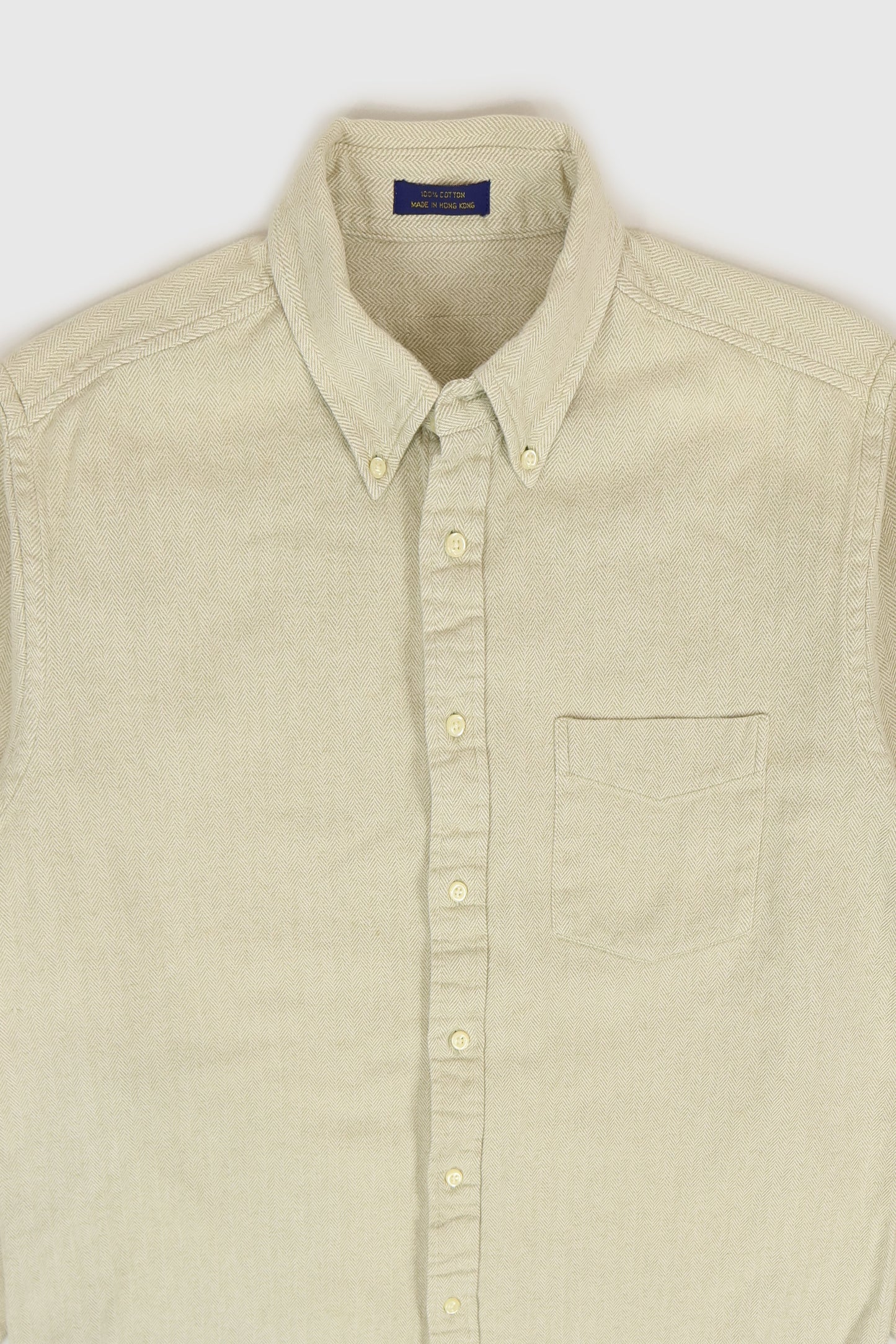 Vintage Heavyweight Herringbone Button-Down Shirt Image 1