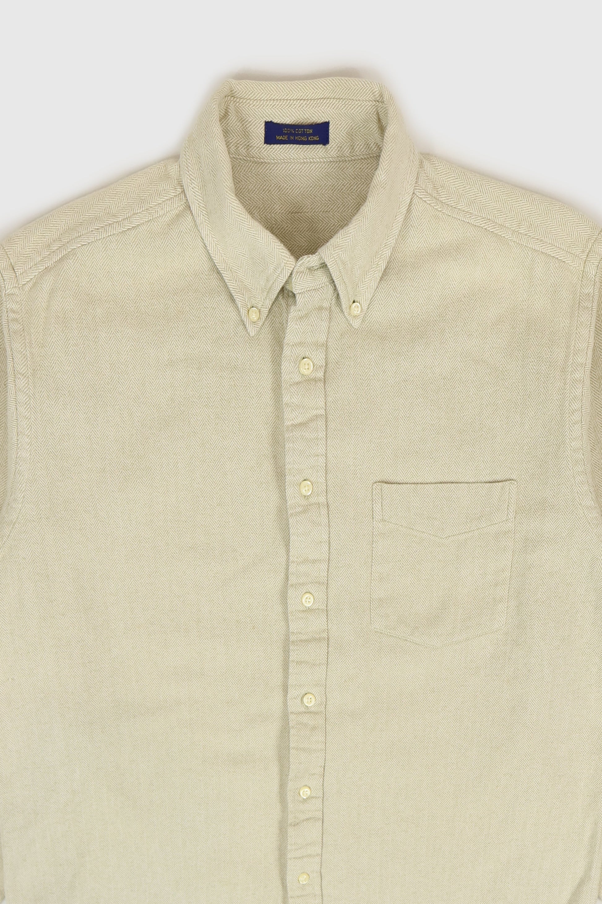 Vintage Heavyweight Herringbone Button-Down Shirt Image 1