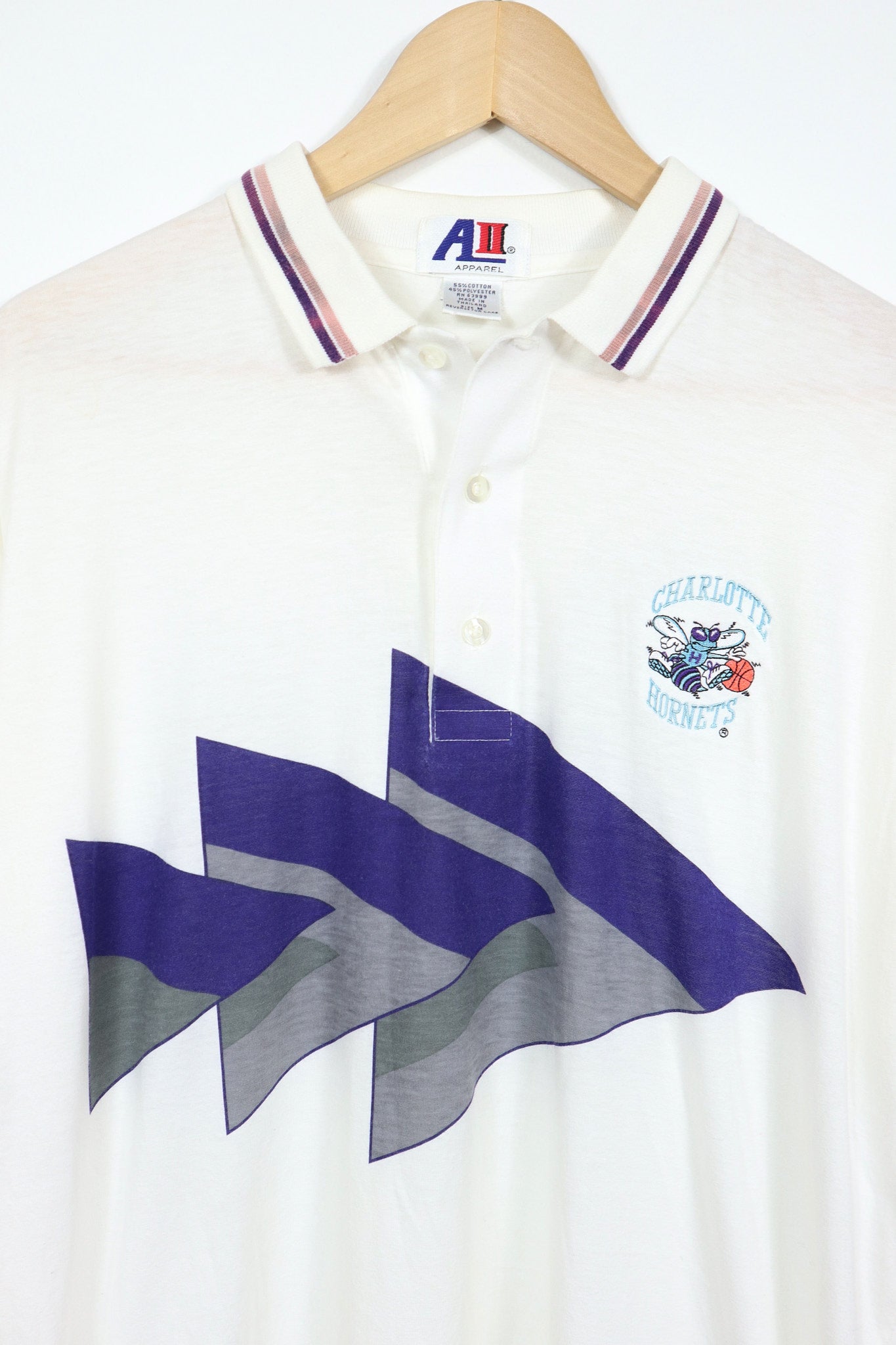 Vintage Charlotte Hornets Embroidered Polo