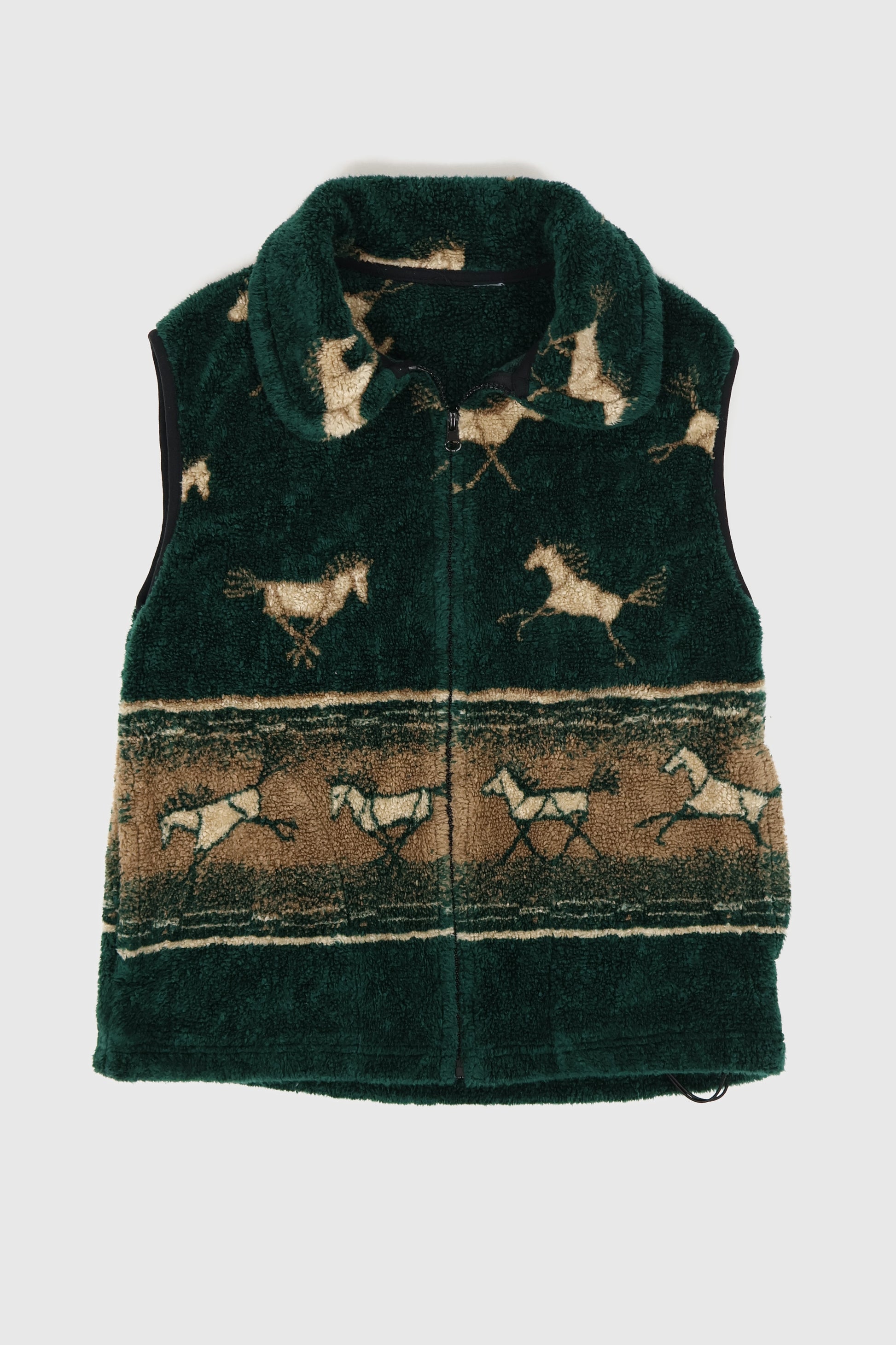 Vintage Horse Pattern Fleece Vest Image 0