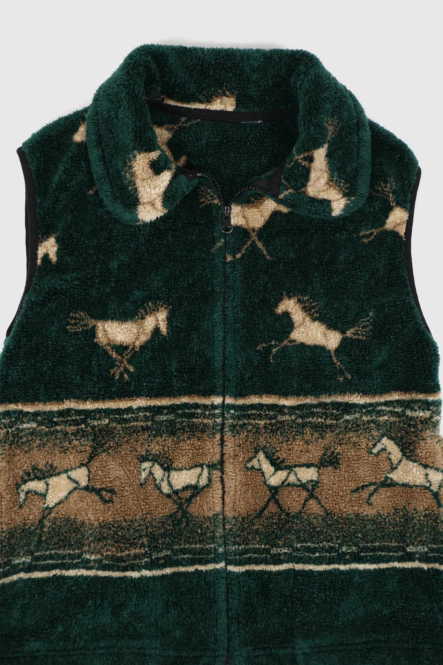 Vintage Horse Pattern Fleece Vest Image 2