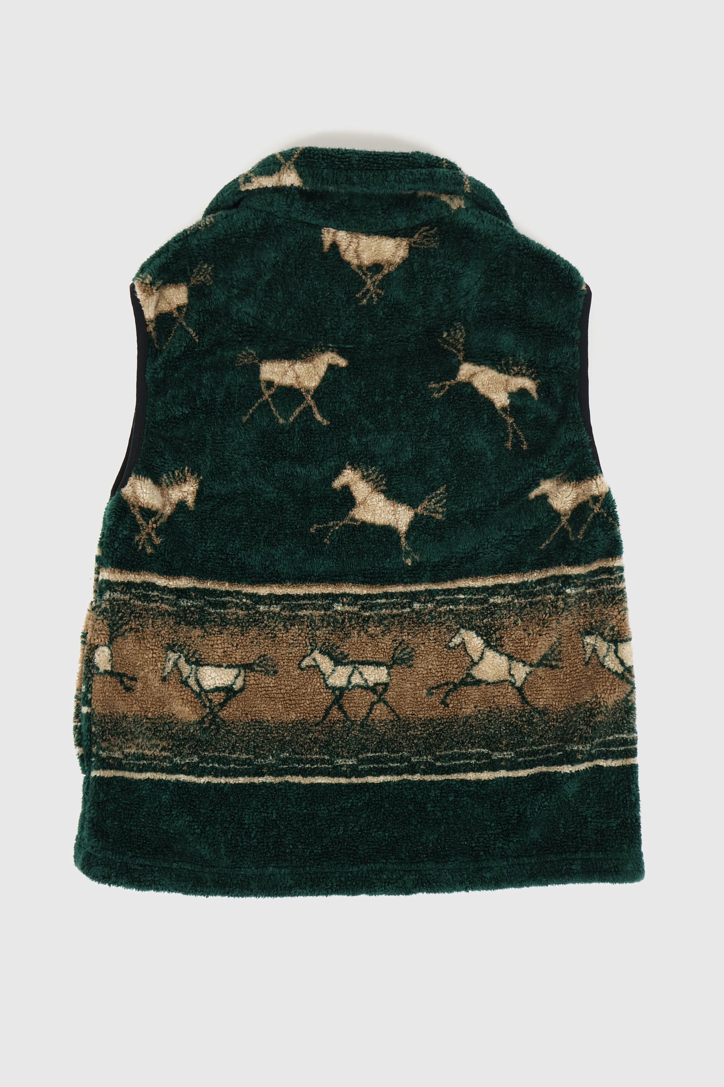 Vintage Horse Pattern Fleece Vest Image 1