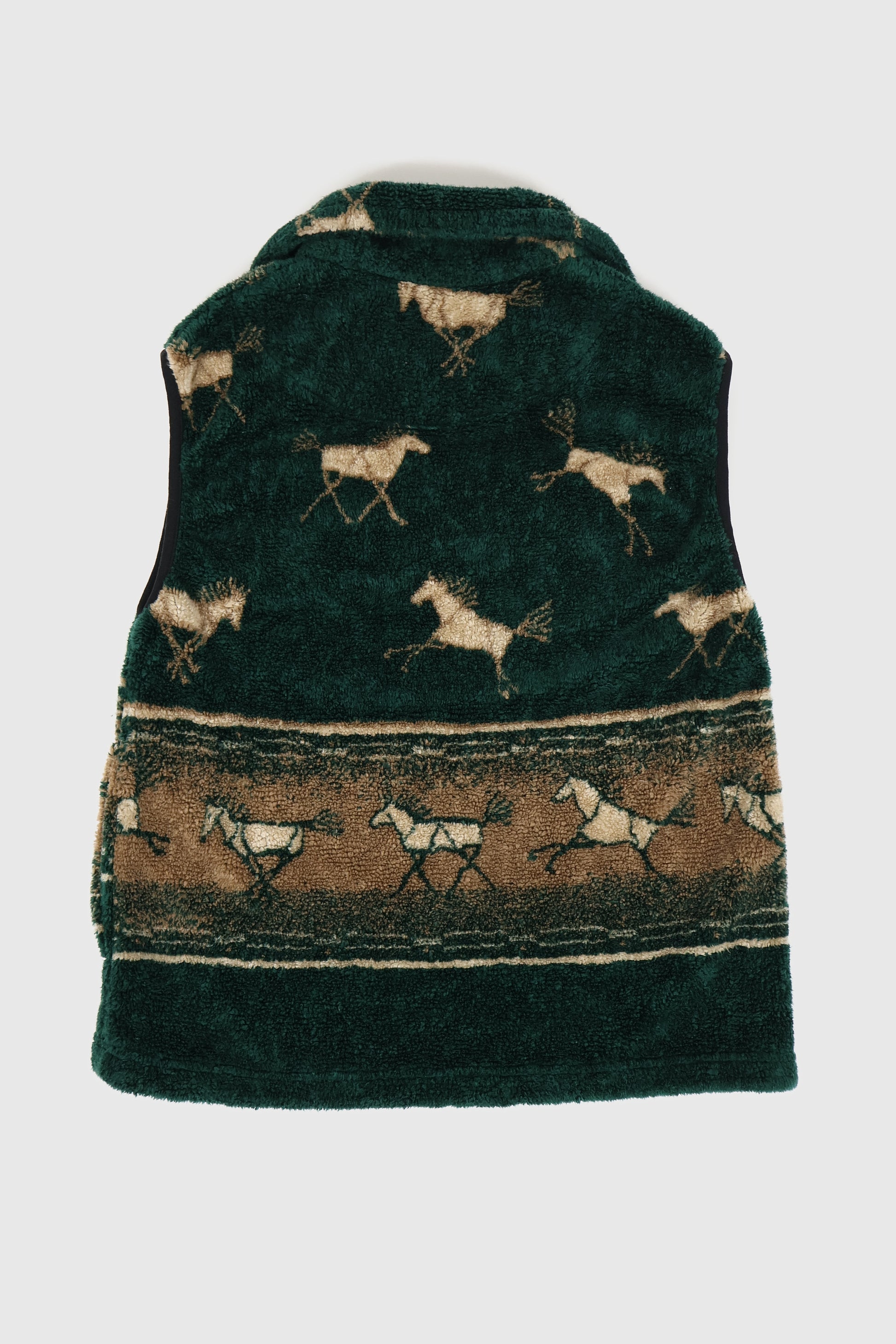 Vintage Horse Pattern Fleece Vest Image 1