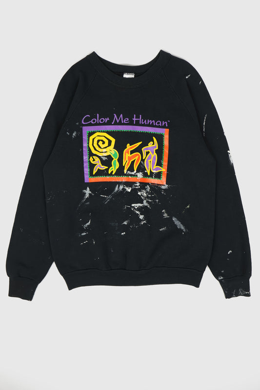 Vintage Distressed Color Me Human Crewneck