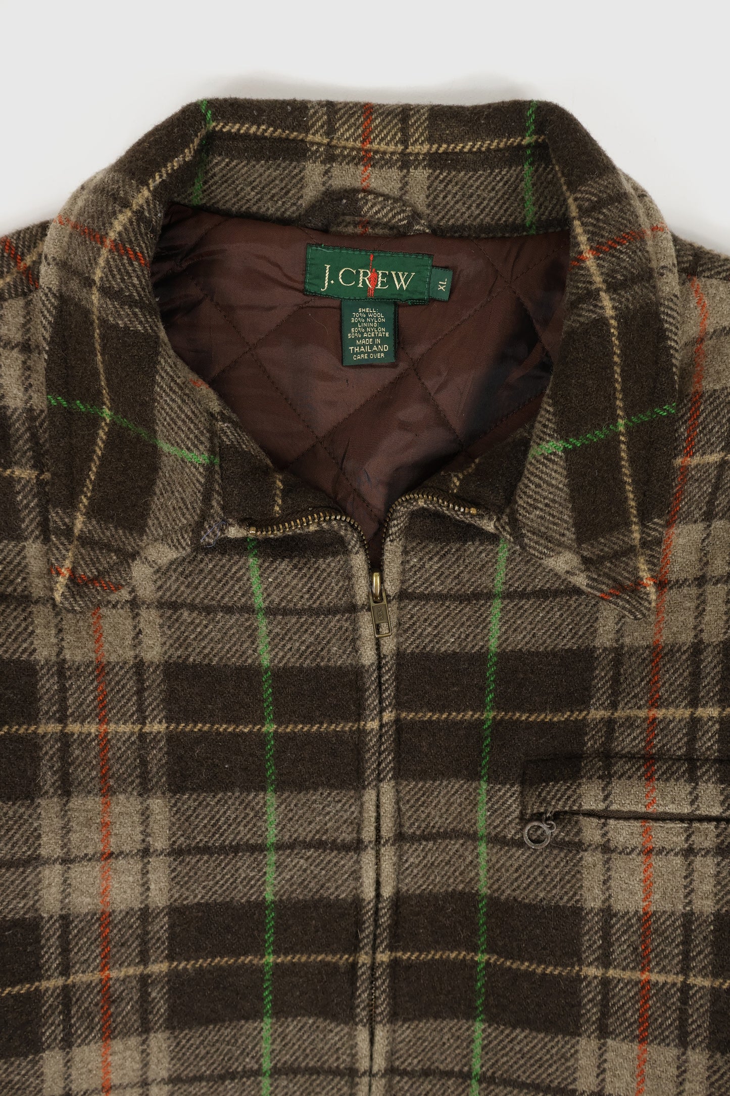 Vintage J. Crew Plaid Full Zip Jacket Image 3