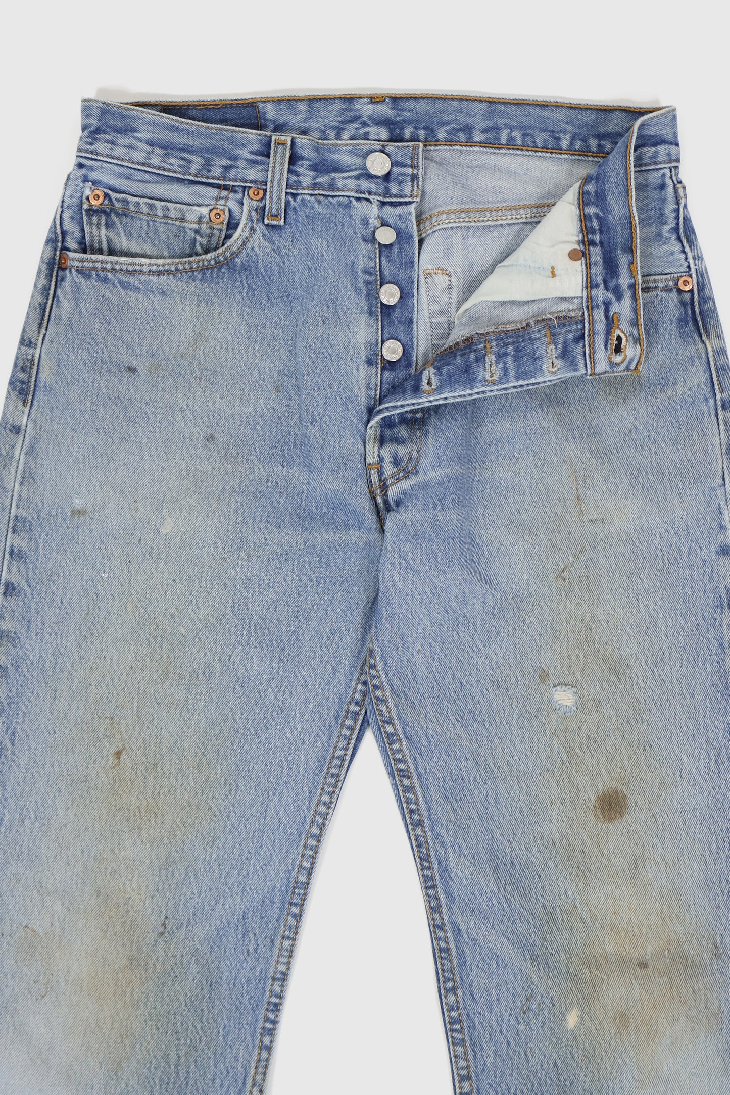 Vintage Distressed Levi's 501 Button-Fly Jeans