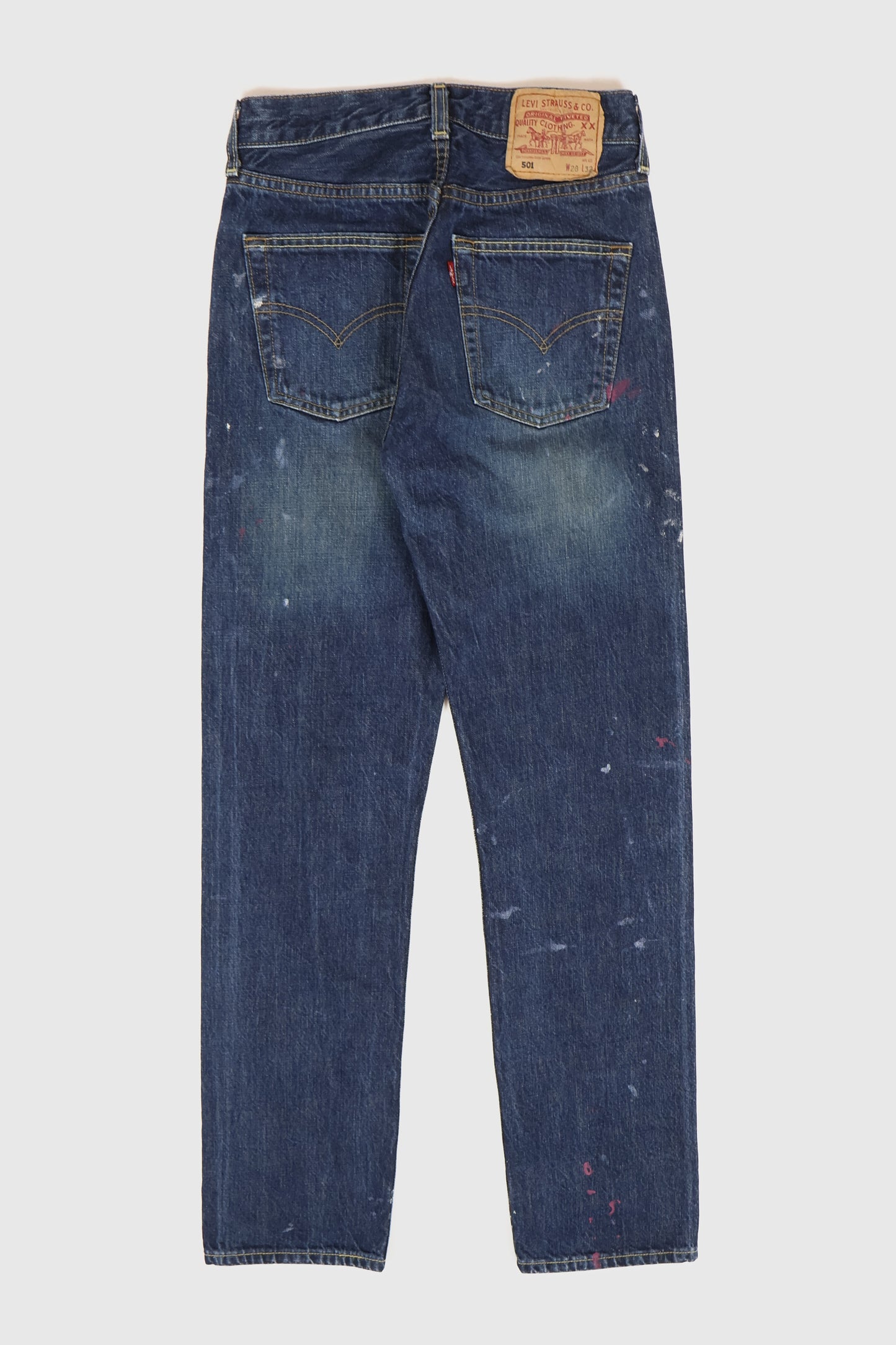 Vintage Levi's 501 Straight Fit Paint Splatter Jeans Image 1