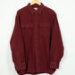 L.L. Bean Dark Red Flannel Button-Down Shirt