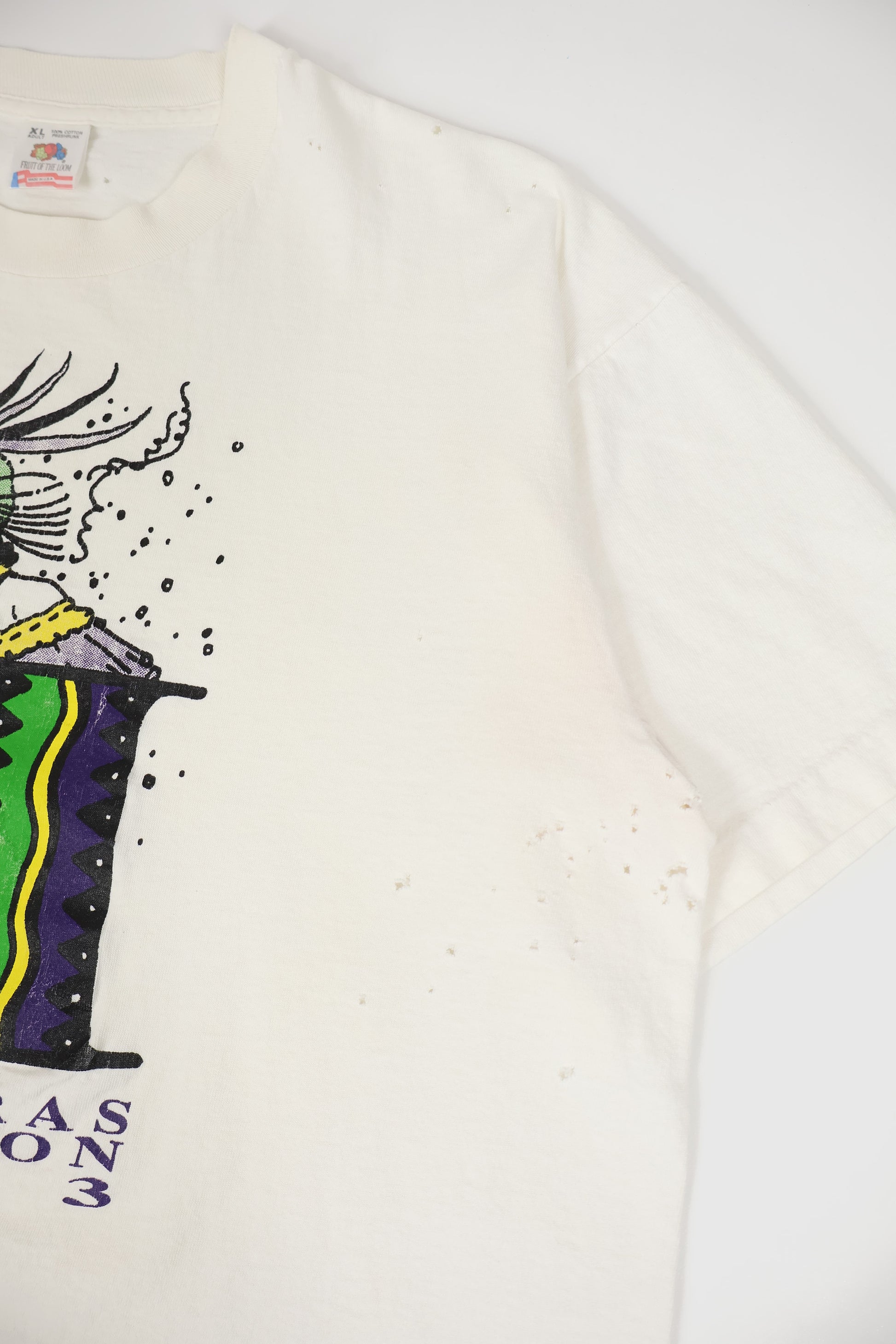 Vintage Distressed 1993 Galveston Mardi Gras Tee Image 3