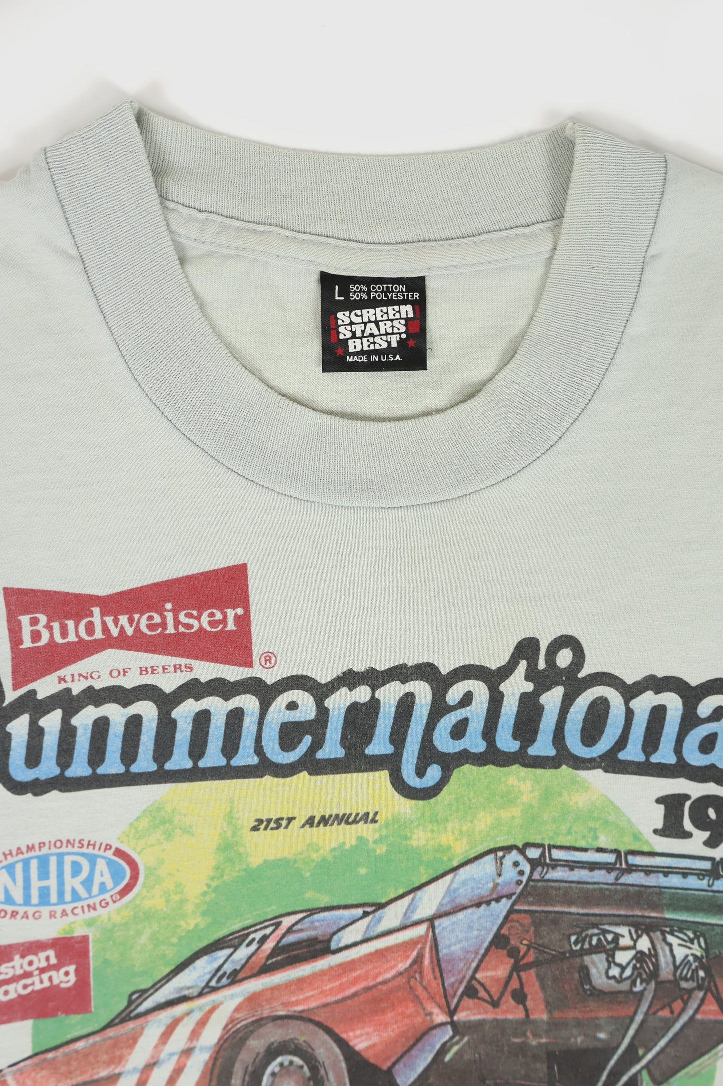 Vintage 1990 Summer Nationals Drag Racing Tee Image 2