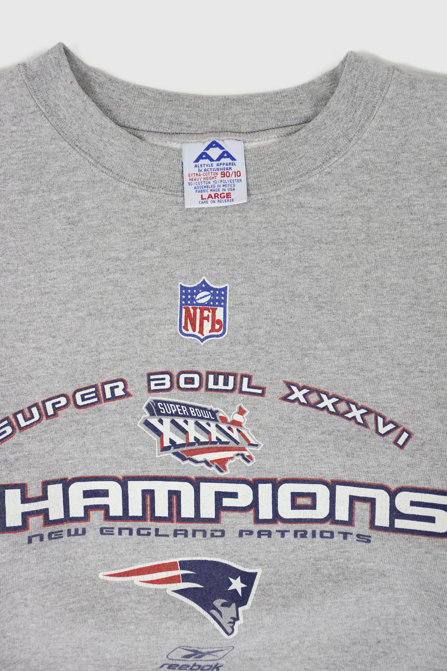 Vintage New England Patriots Super Bowl XXXVI Champions Crewneck